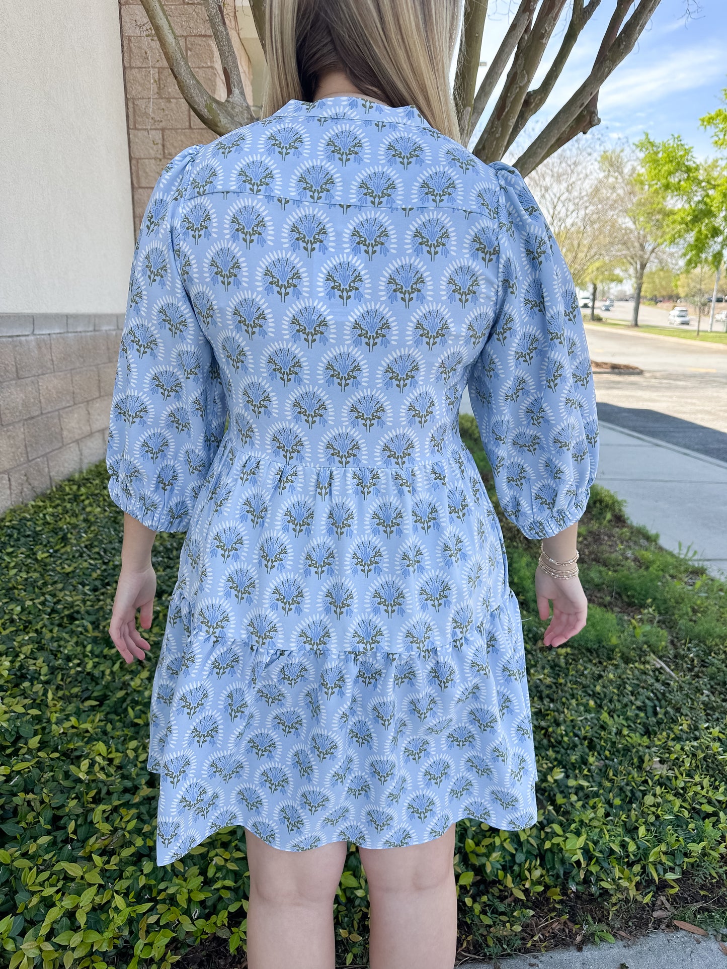 Cooper Dress - Botanical Blooms Blue