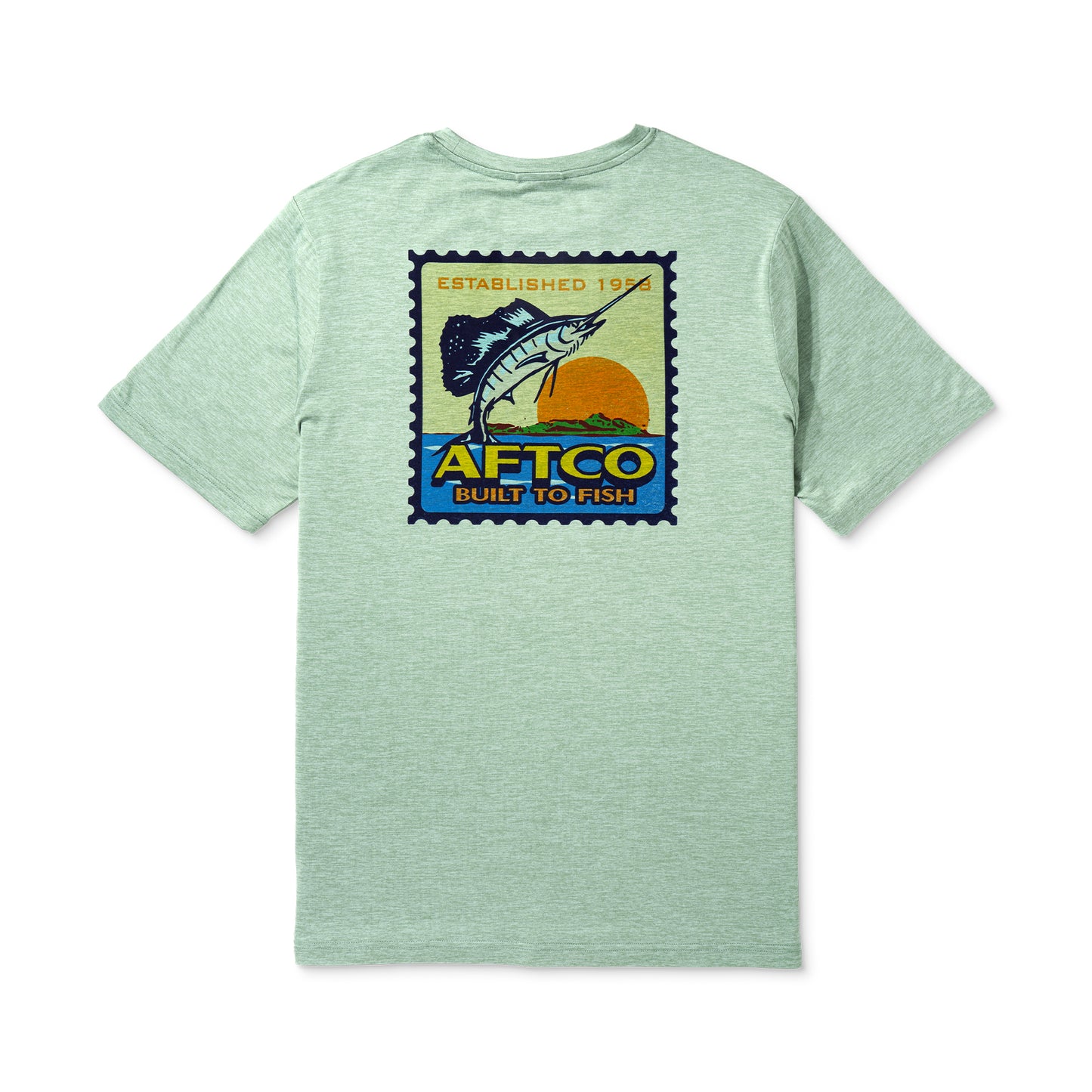Aftco Men’s Greetings UVX S/S Tee - Bay Leaf Heather