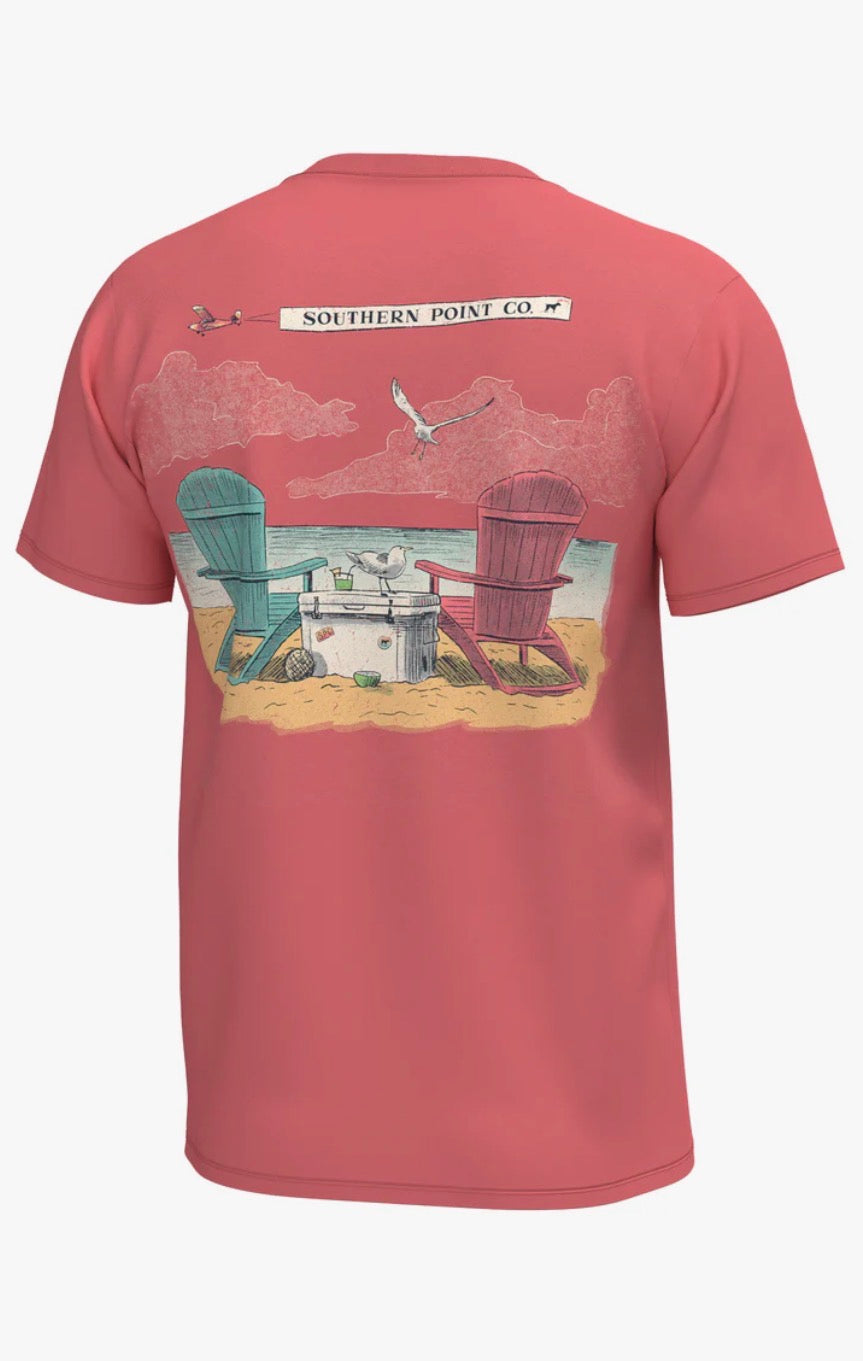 SPC Youth Beach Banner S/S Pocket T-Shirt - Coral