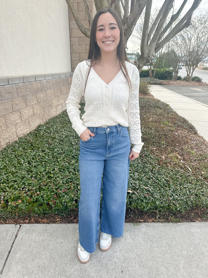 Nova Crop High Rise Wide Leg Denim - Fresca