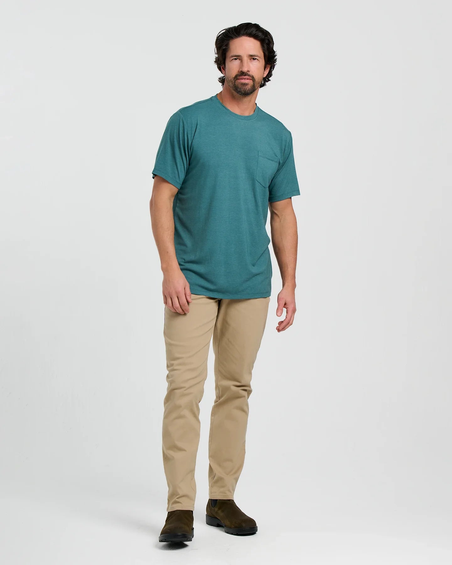Free Fly Men’s Bamboo Flex Pocket Tee - Heather Sea Pine
