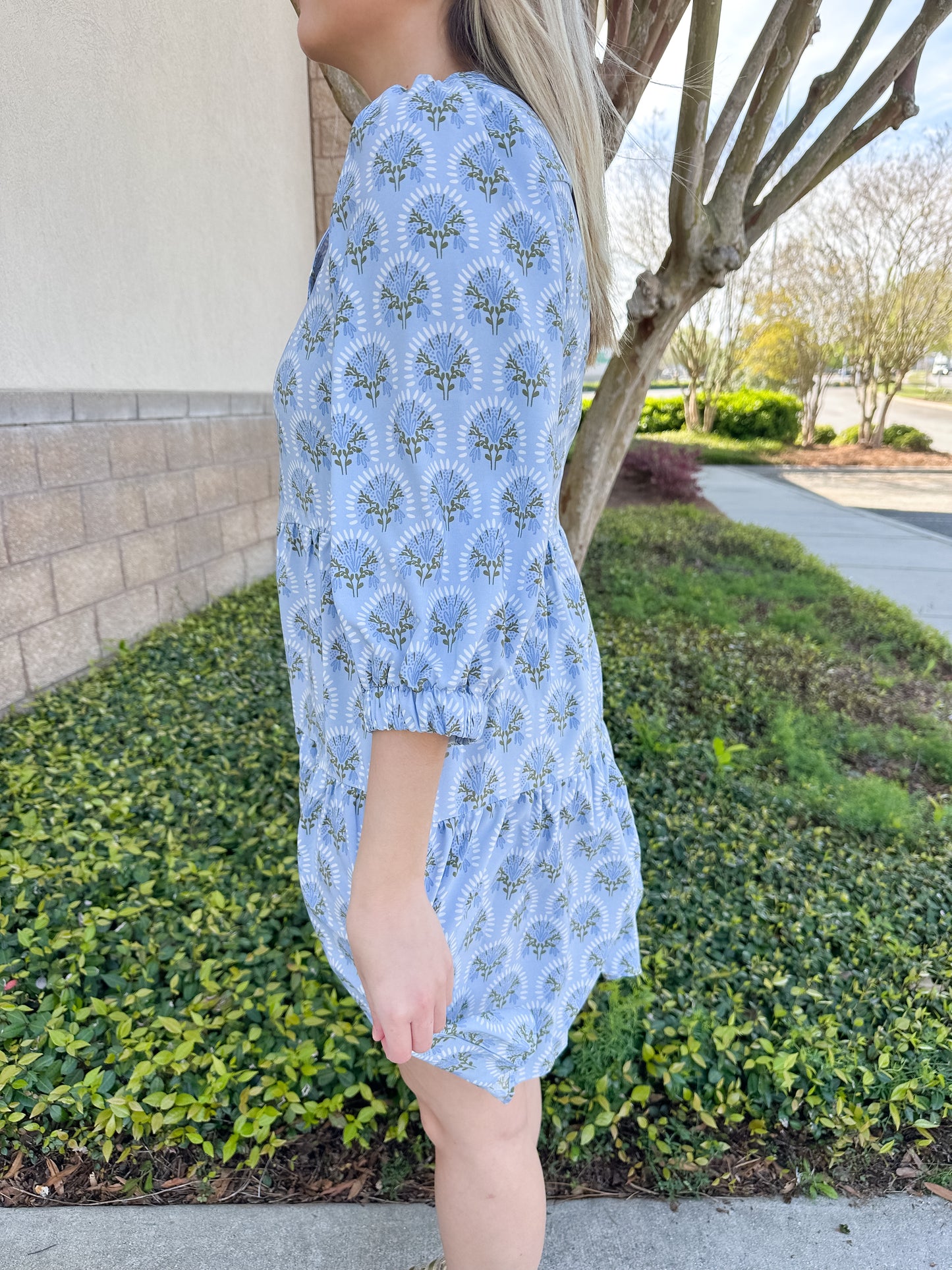 Cooper Dress - Botanical Blooms Blue