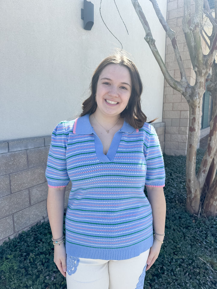 Emma Sweater - Blue Mutli