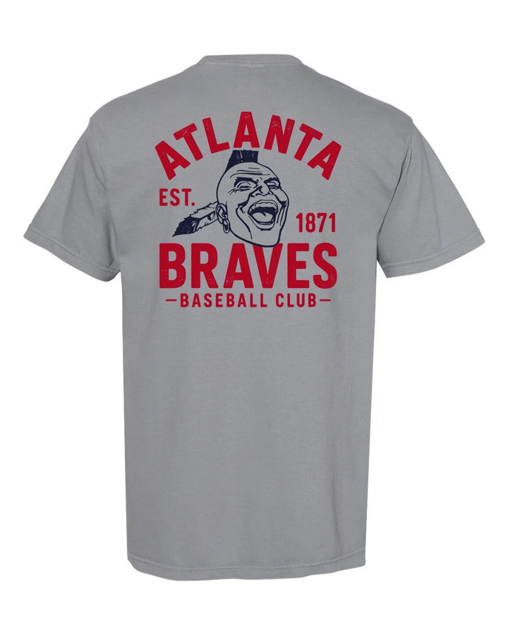 CB Braves Baseball Club Pocket T-Shirt - Grey