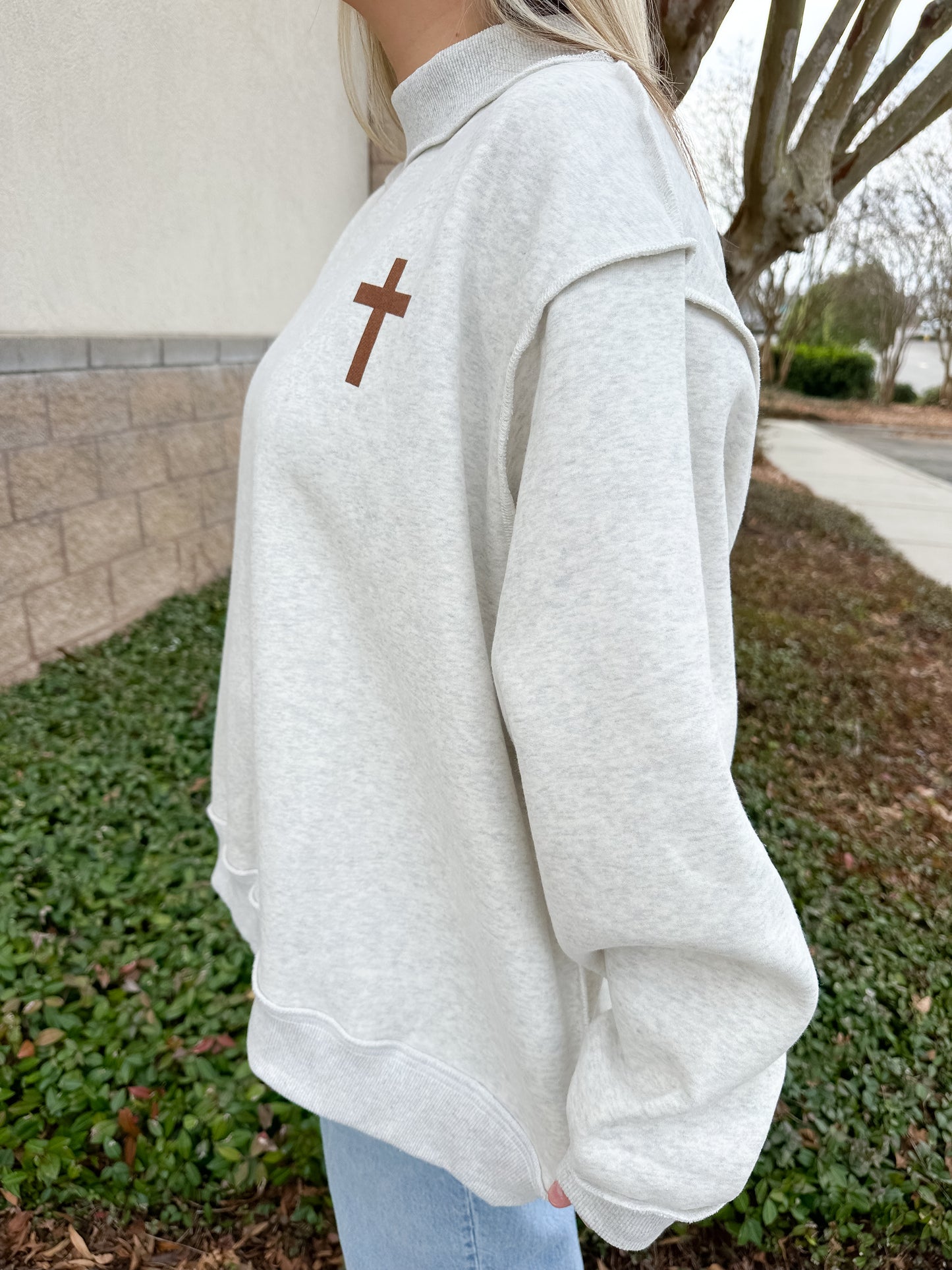 Jesus Saves Reversible Mockneck Sweatshirt