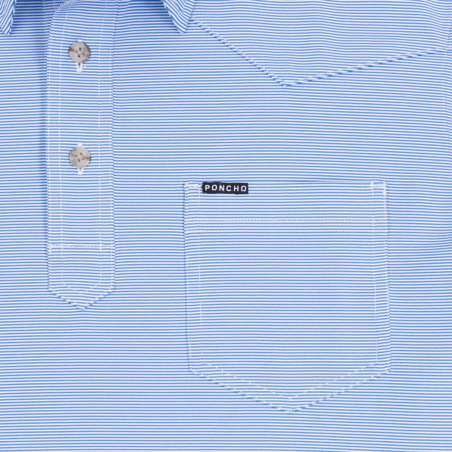 Poncho Men’s “The Haulover Inlet” Regular Performance Polo - True Blue & White Stripe