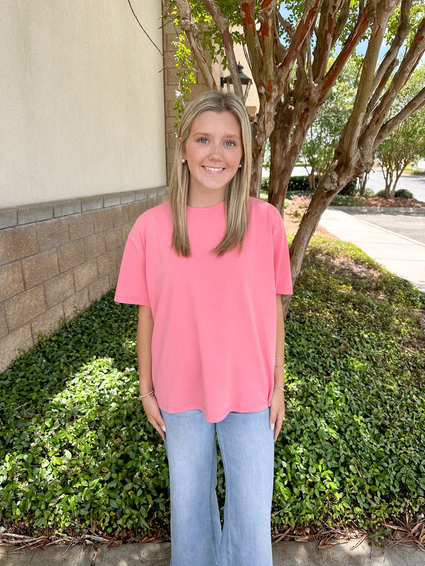 Velma Basic Tee - Taffy Pink