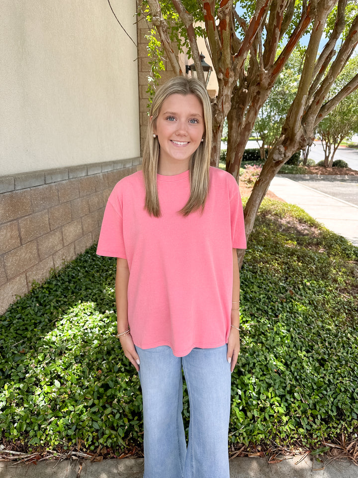 Velma Basic Tee - Taffy Pink