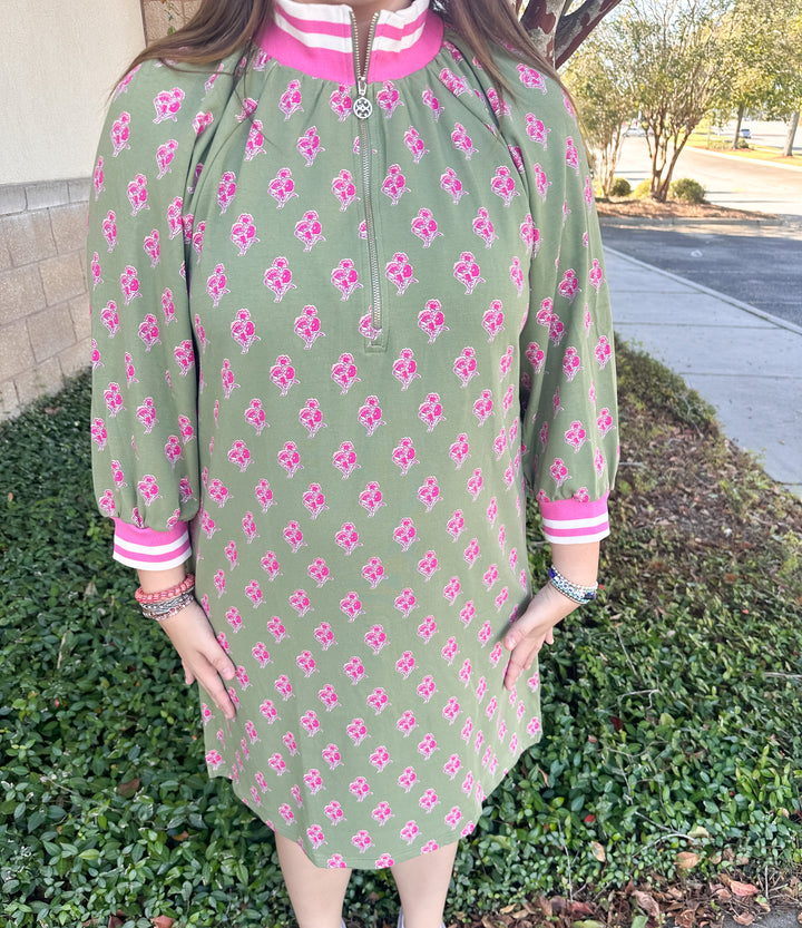 Suzanne Dress - Petal Sketch Olive