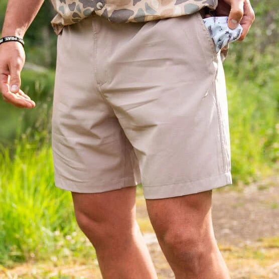 Burlebo Men’s 5.5 Everyday Short - Cobblestone Khaki - Duck Hunt Pocket