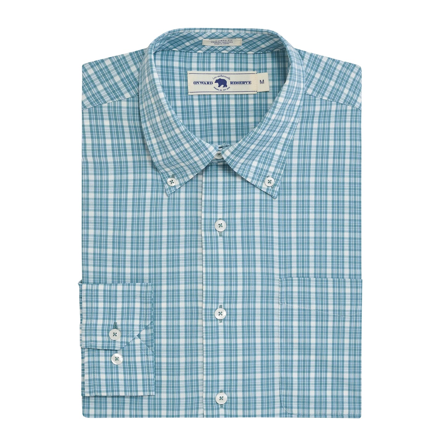 Onward Reserve Wright Tailored Fit Performance Button-Down - Surf