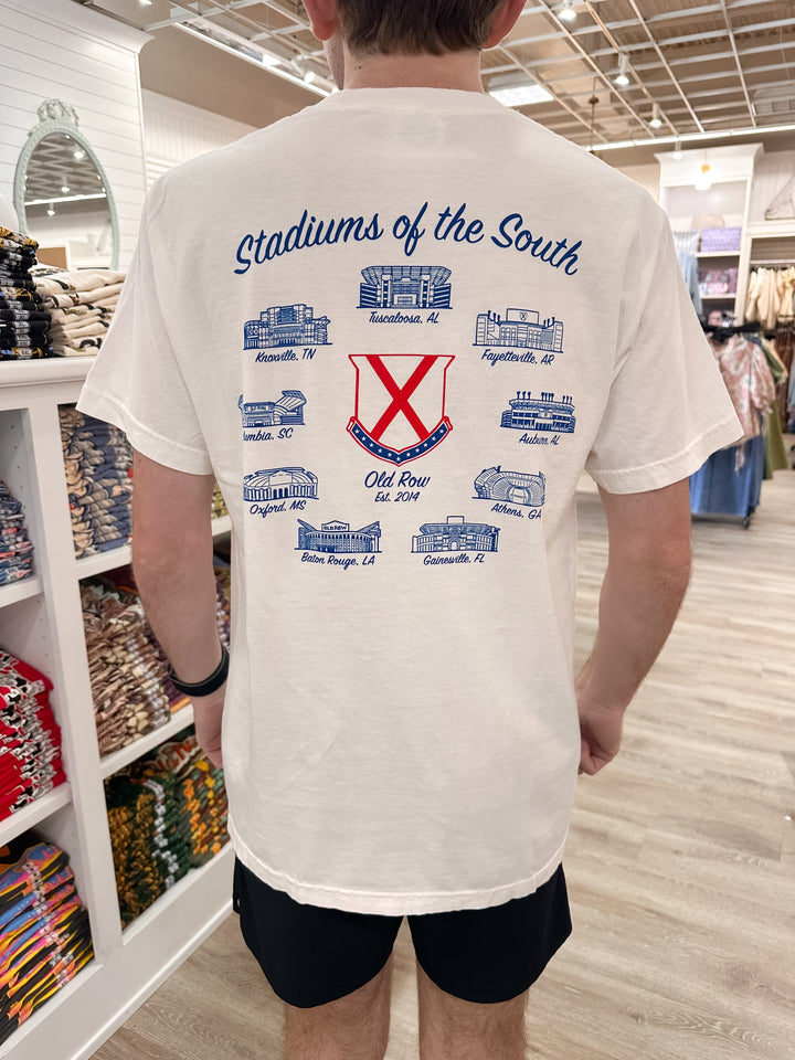 Old Row Stadiums of The South S/S Pocket T-Shirt - White