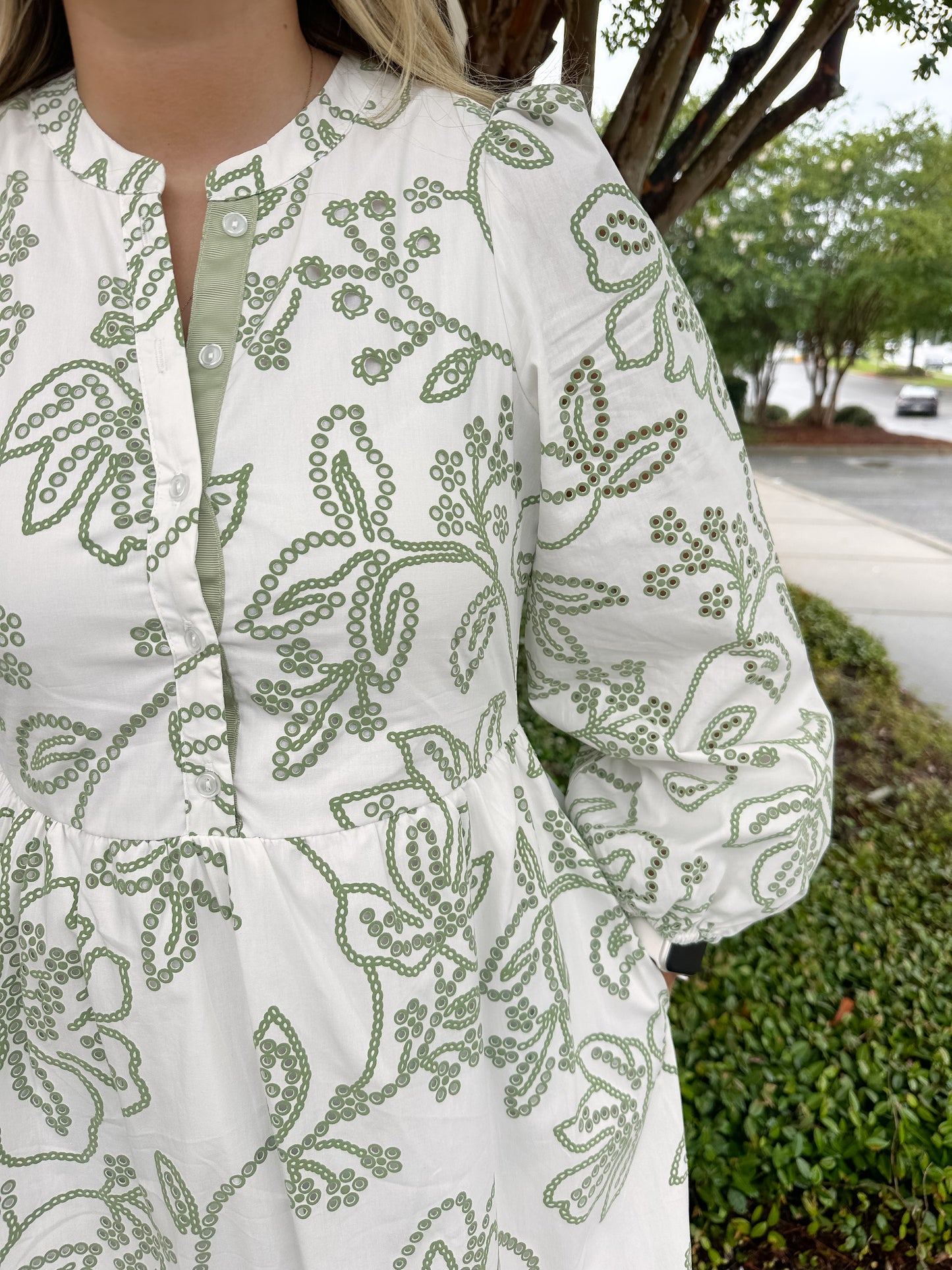 Riley Dress - Lacecap White
