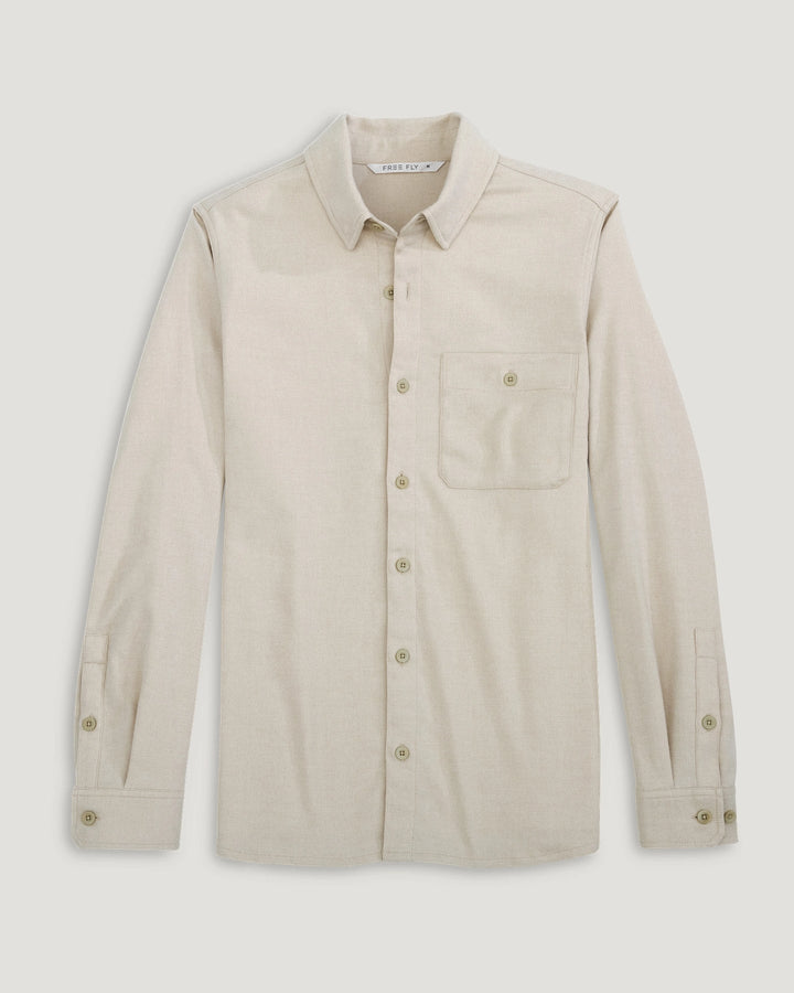 FreeFly Men’s Seawool Flannel Shirt - Sandstone