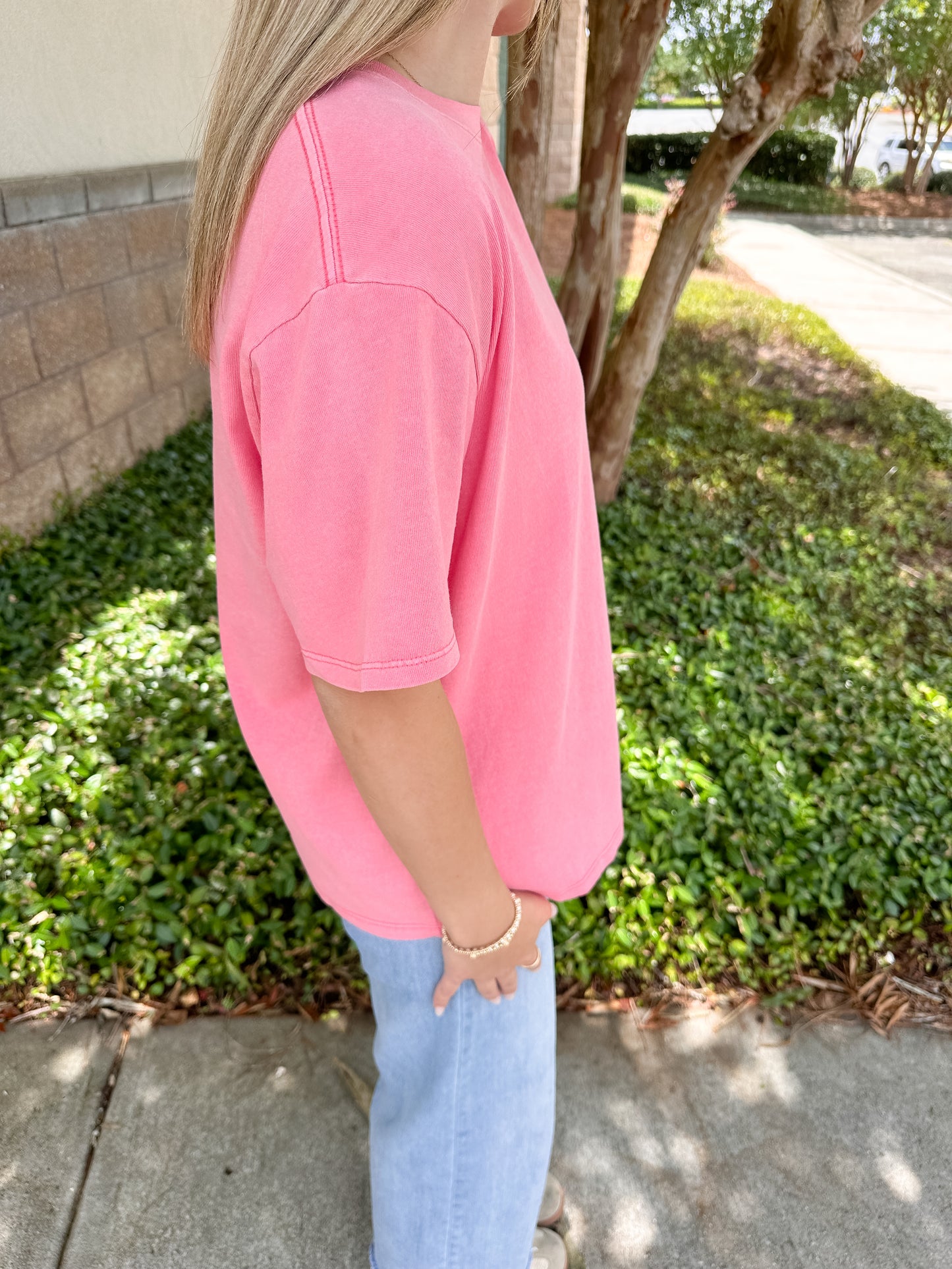 Velma Basic Tee - Taffy Pink