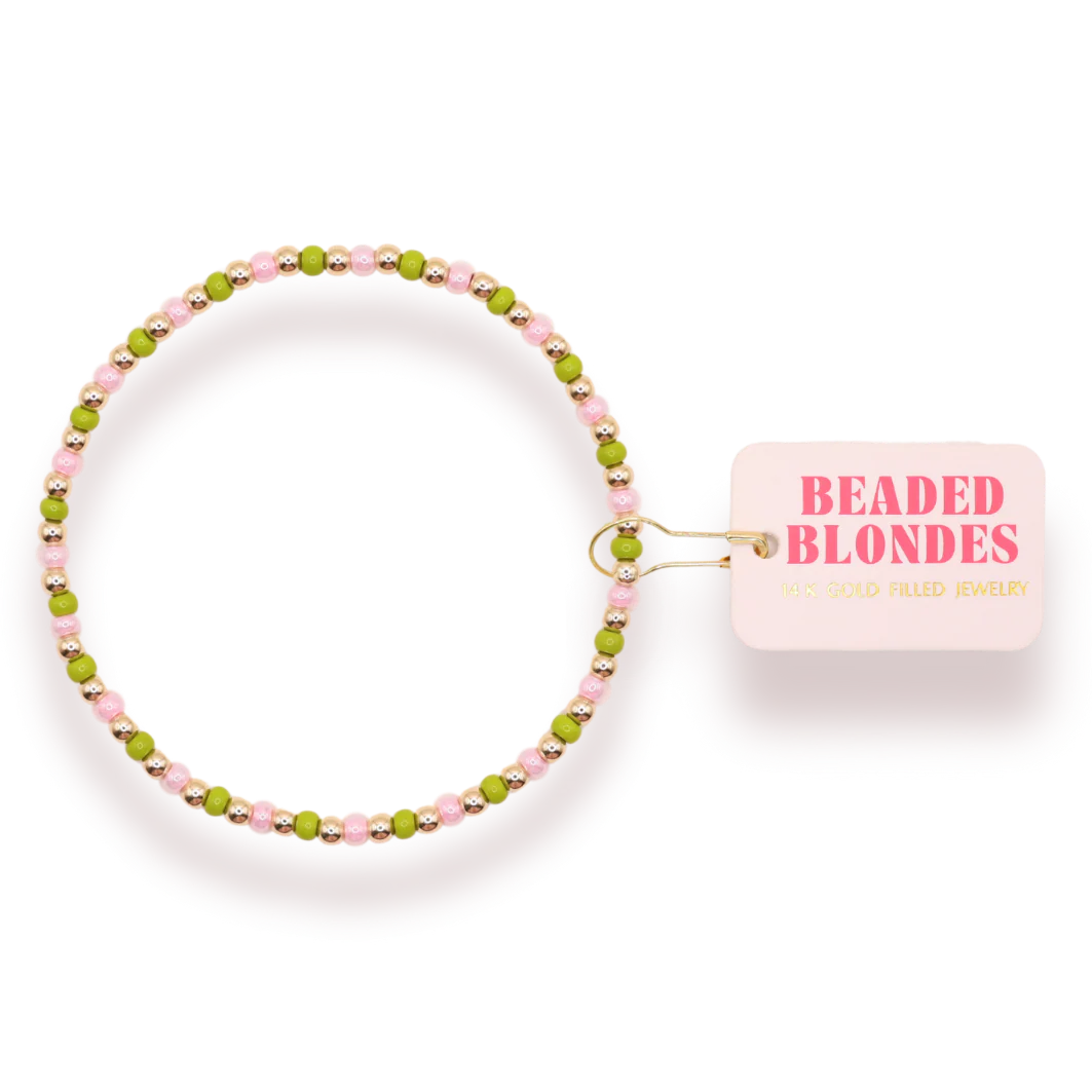 Beaded Blondes Pink & Green Demi Bracelet