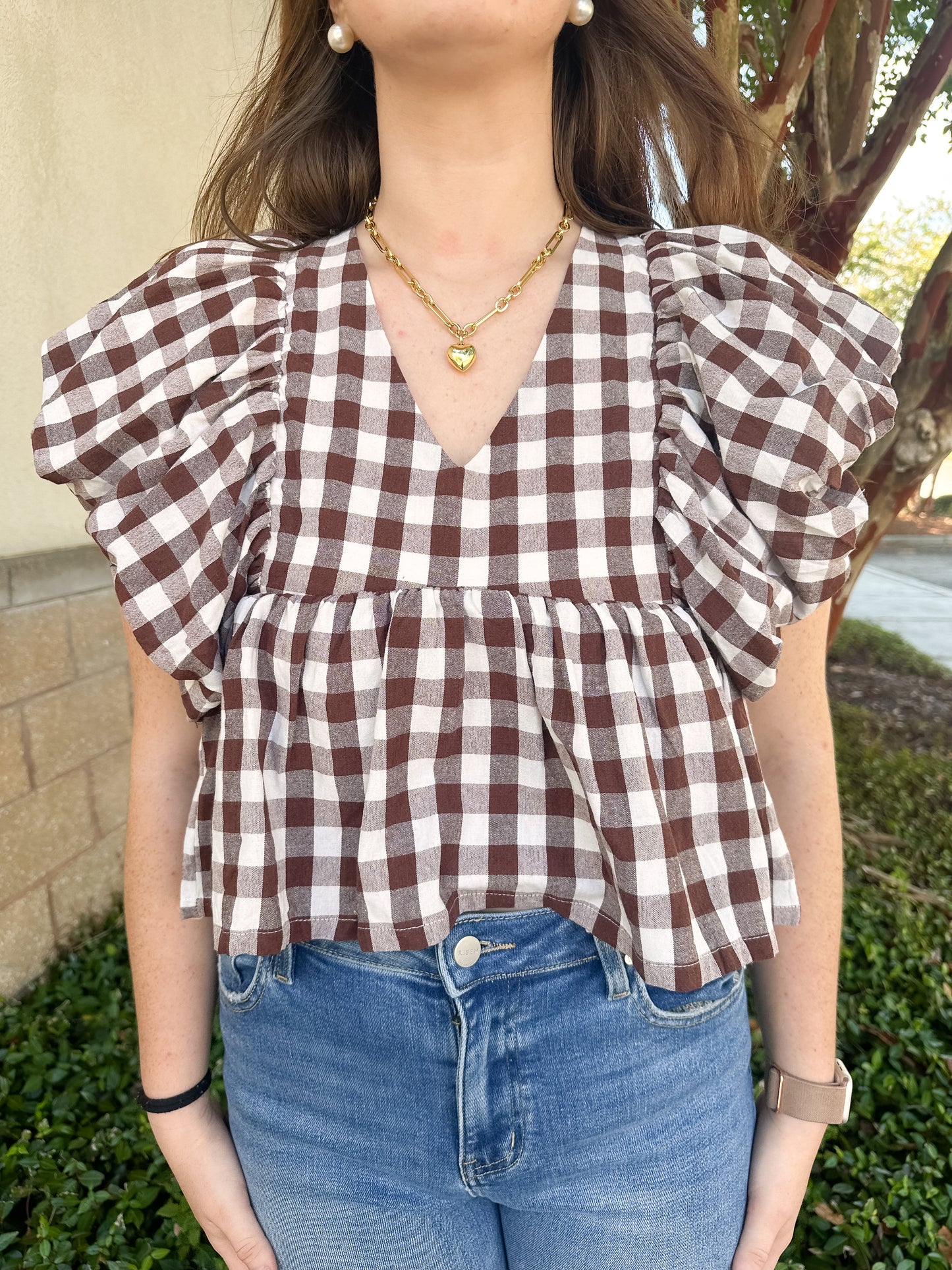 Darcy Bubble Top - Gingham