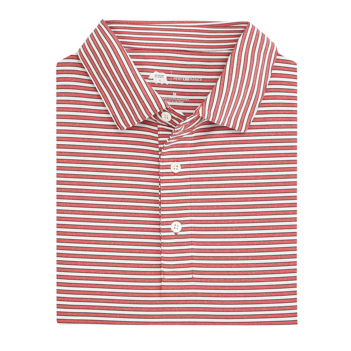 Onward Reserve Mulligan Stripe Performance Polo - Heather Red