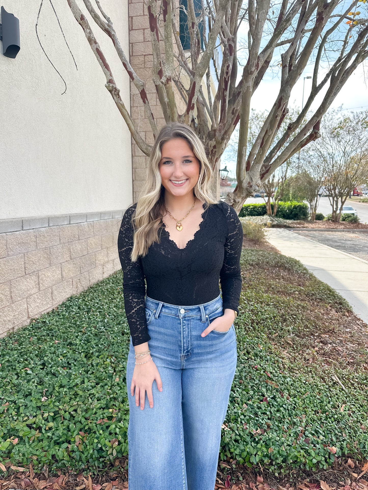 Nightfall Lace Bodysuit - Black