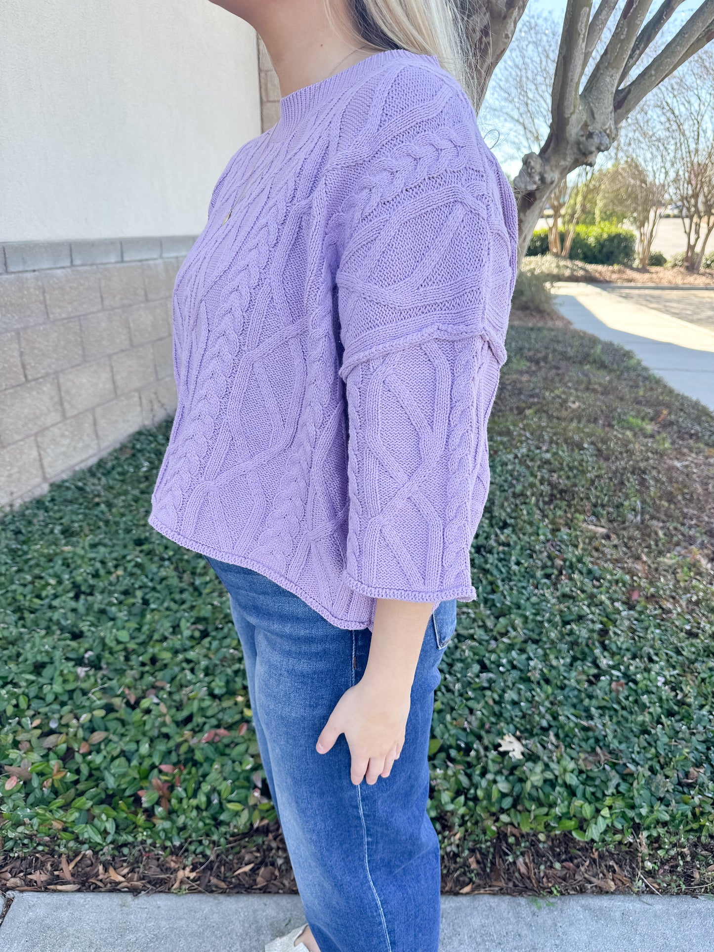 Karlen Sweater Top - Lavender