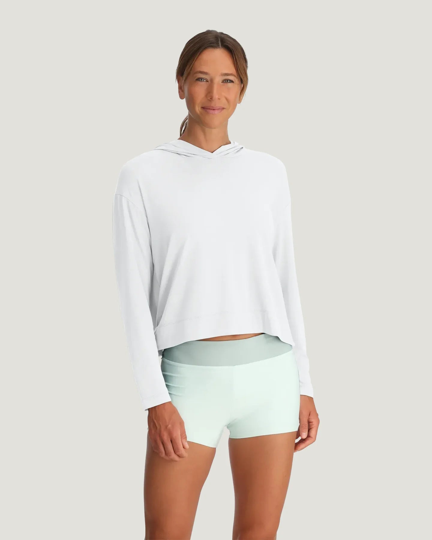 Free Fly Women’s Bamboo Shade Crossbody Hoodie - Bright White