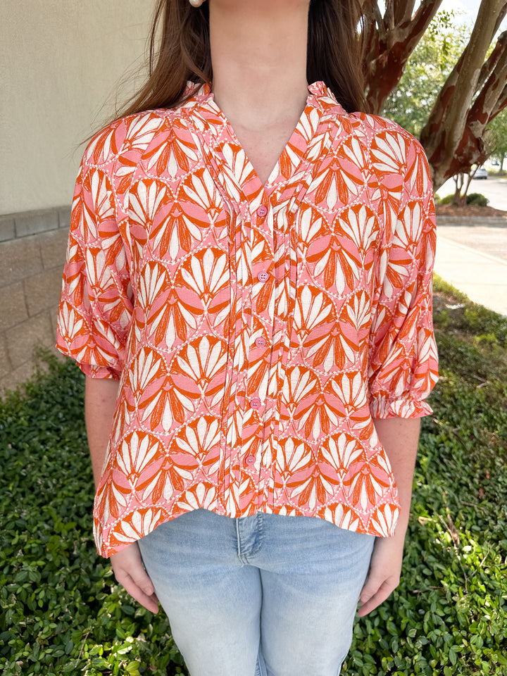 Sunset Scalloped Top