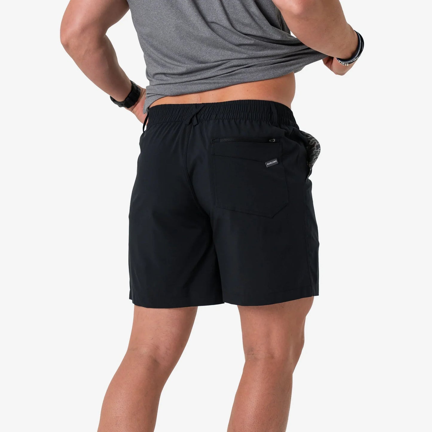 Burlebo Men’s 5.5 Everyday Short - Matte Black - Retro Duck Camo Pocket
