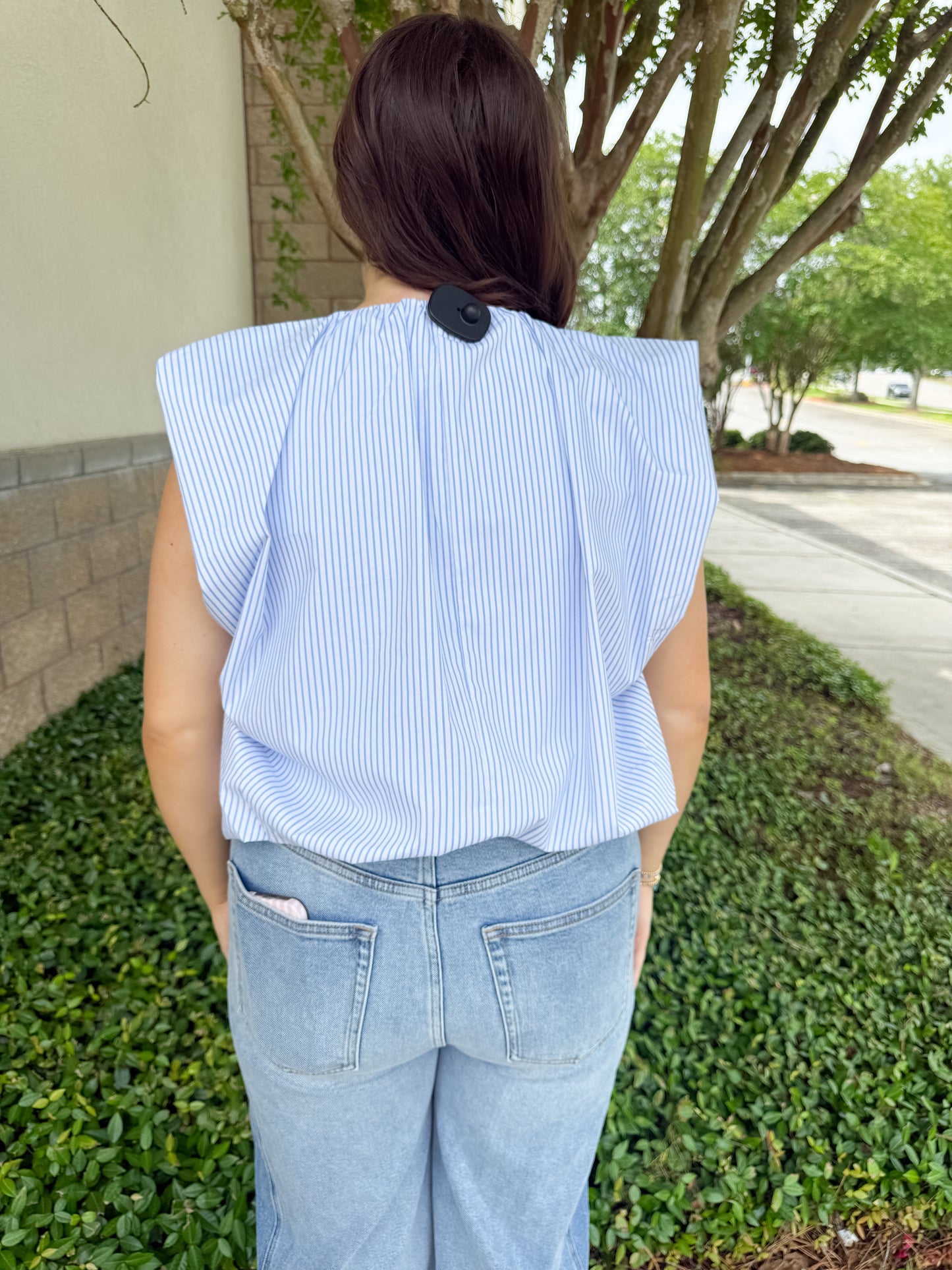 Francis Bubble Top - White & Blue