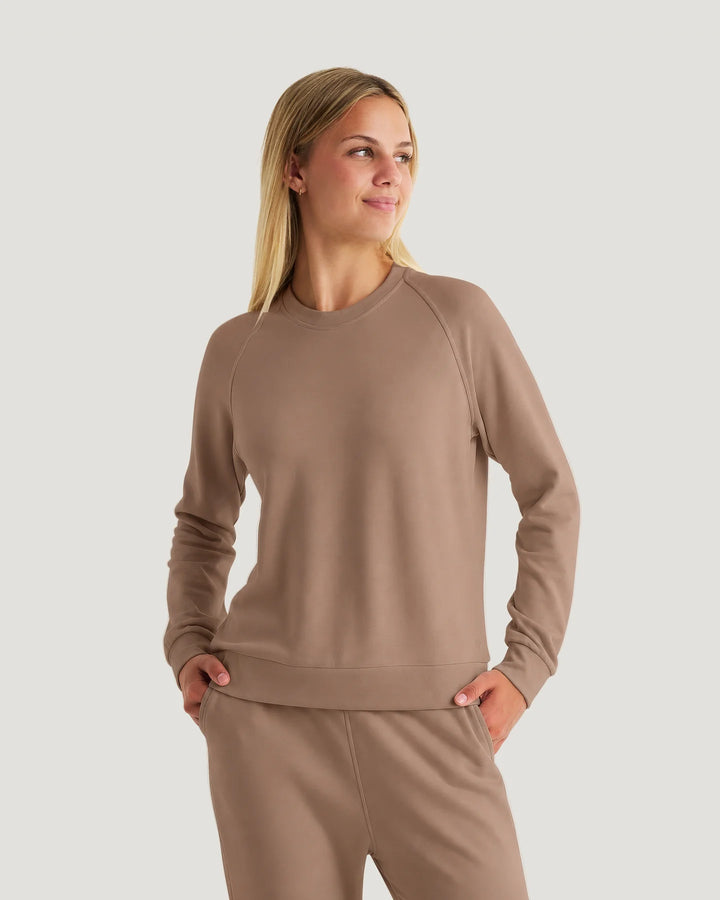 Free Fly Women’s Bamboo Lightweight Fleece Crew - Fossil