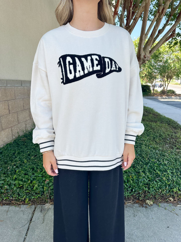 Oversized Let's Go Gameday Sweatshirt - Vanilla Ice
