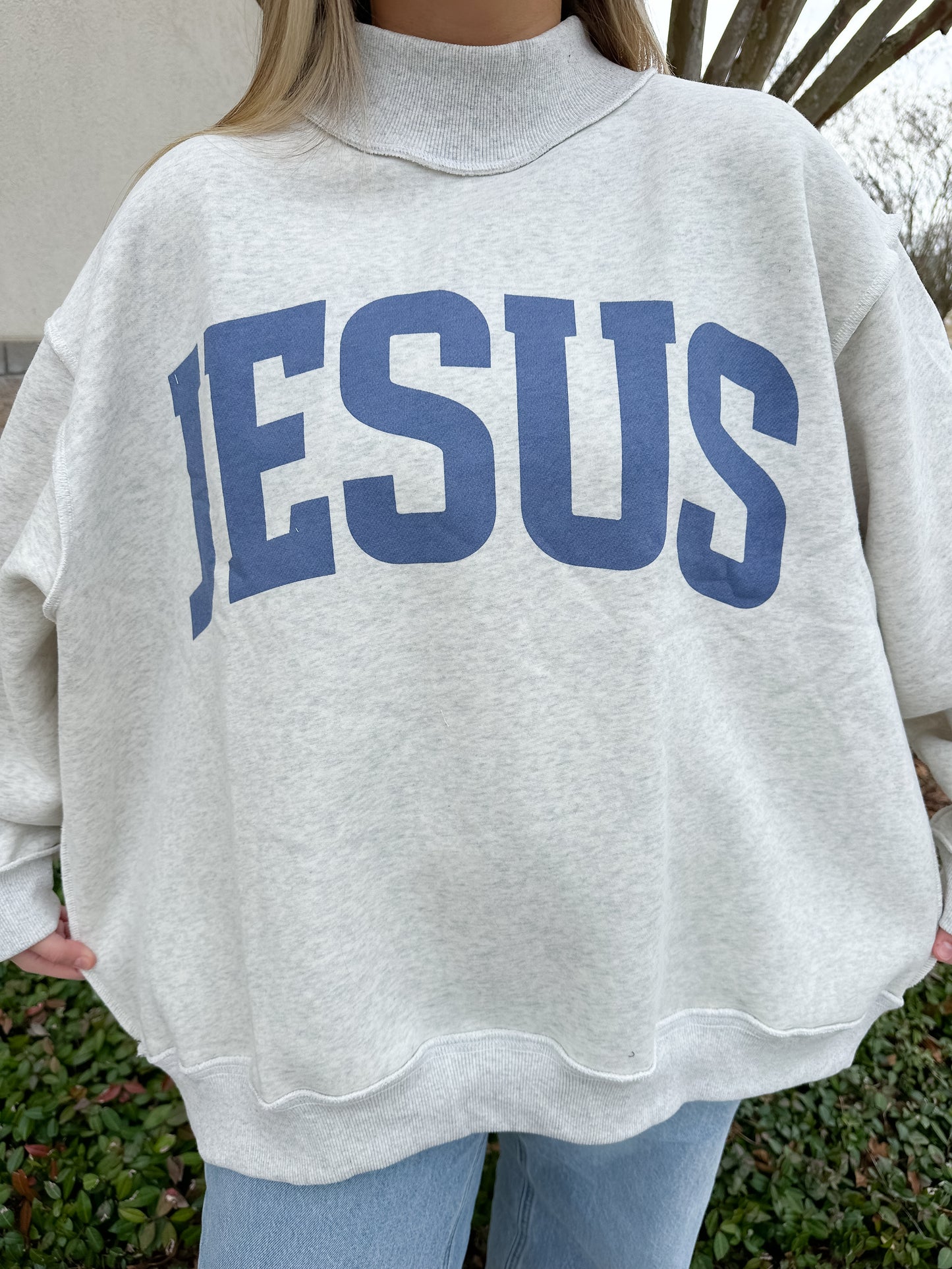 Jesus Reversible Mockneck Sweatshirt