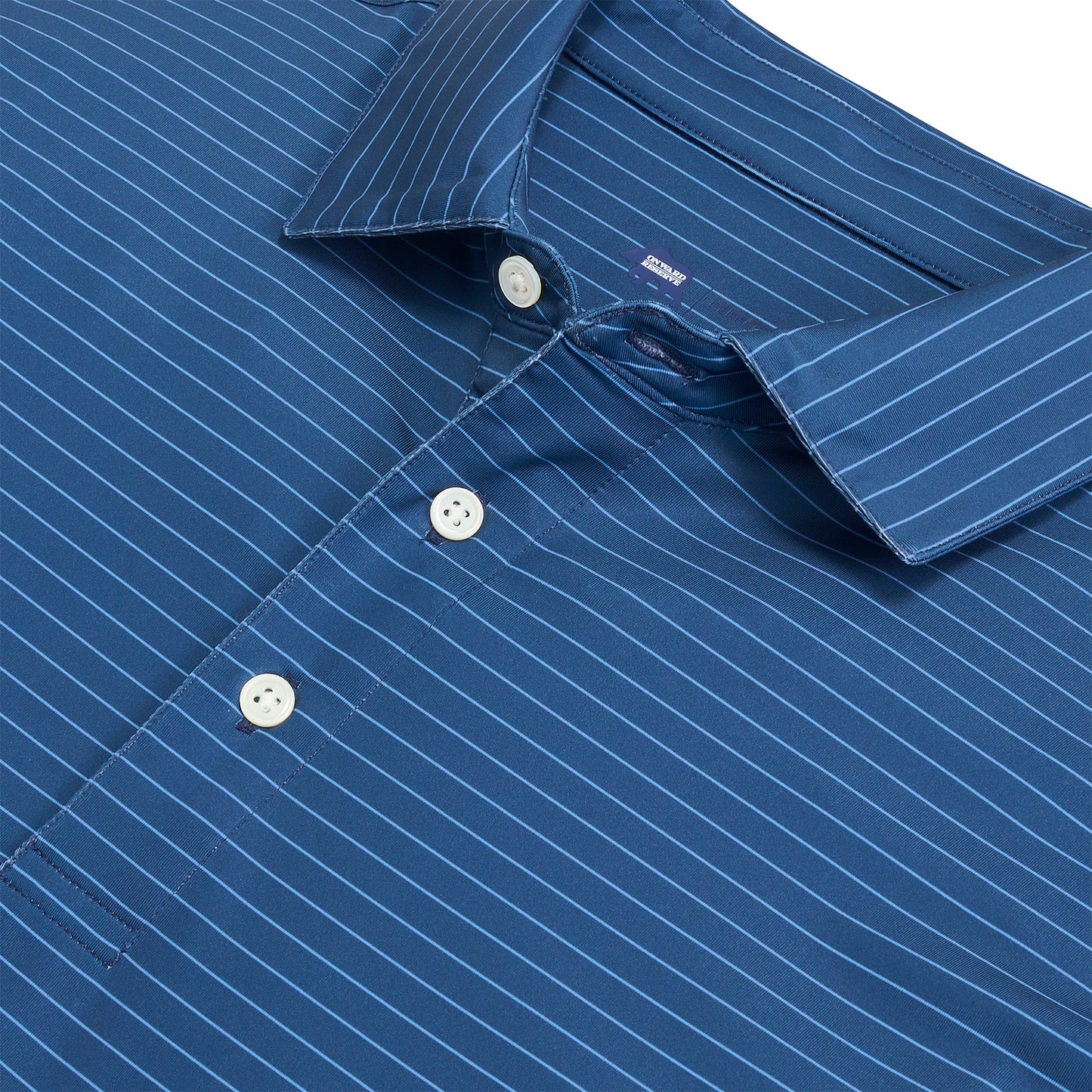 Onward Reserve Atlantic Stripe Performance Polo - Ensign Blue