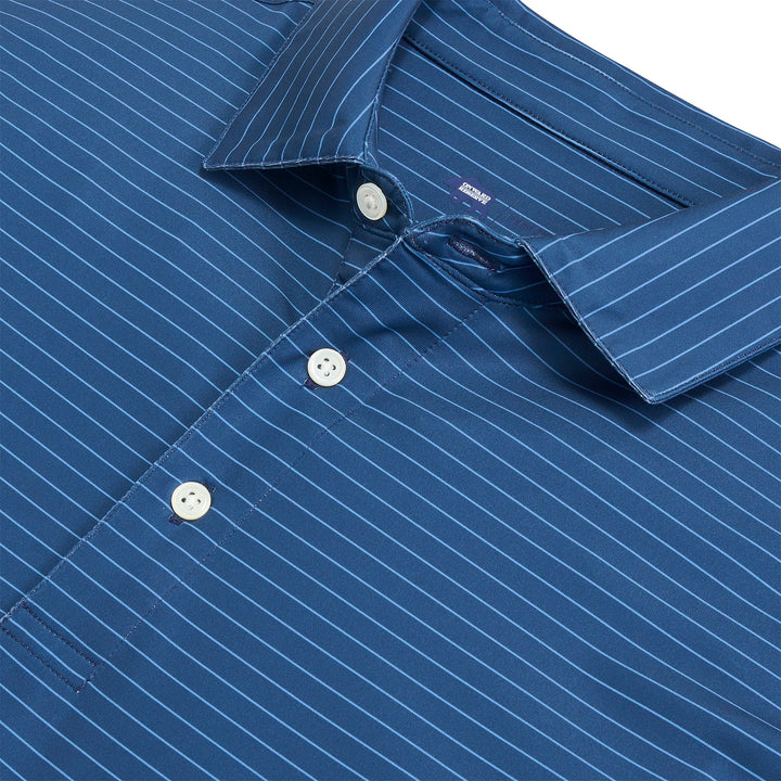 Onward Reserve Atlantic Stripe Performance Polo - Ensign Blue