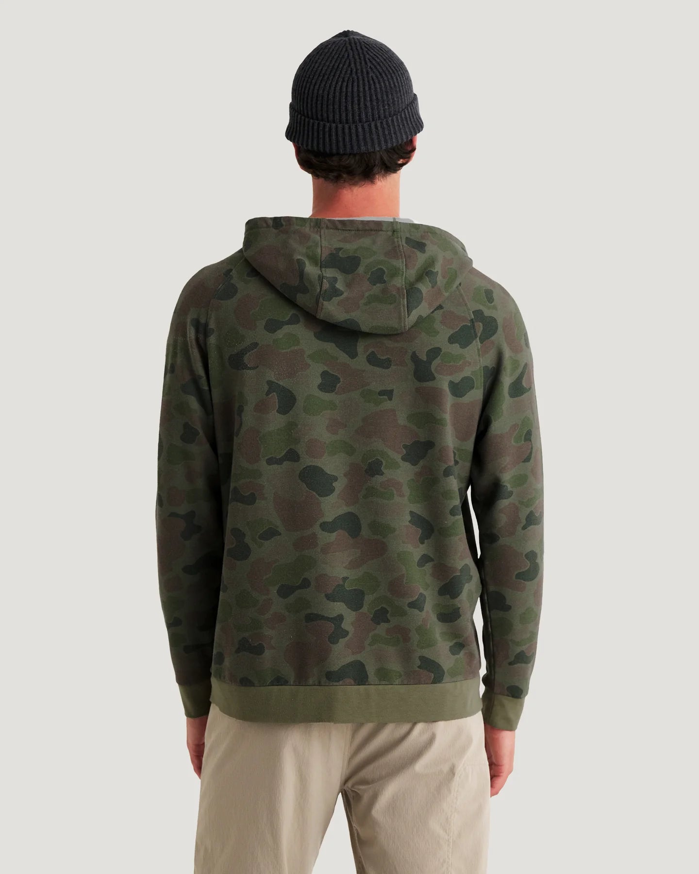 Free Fly Men’s Bamboo Lightweight Fleece Hoodie - Vintage Camo Oil Green