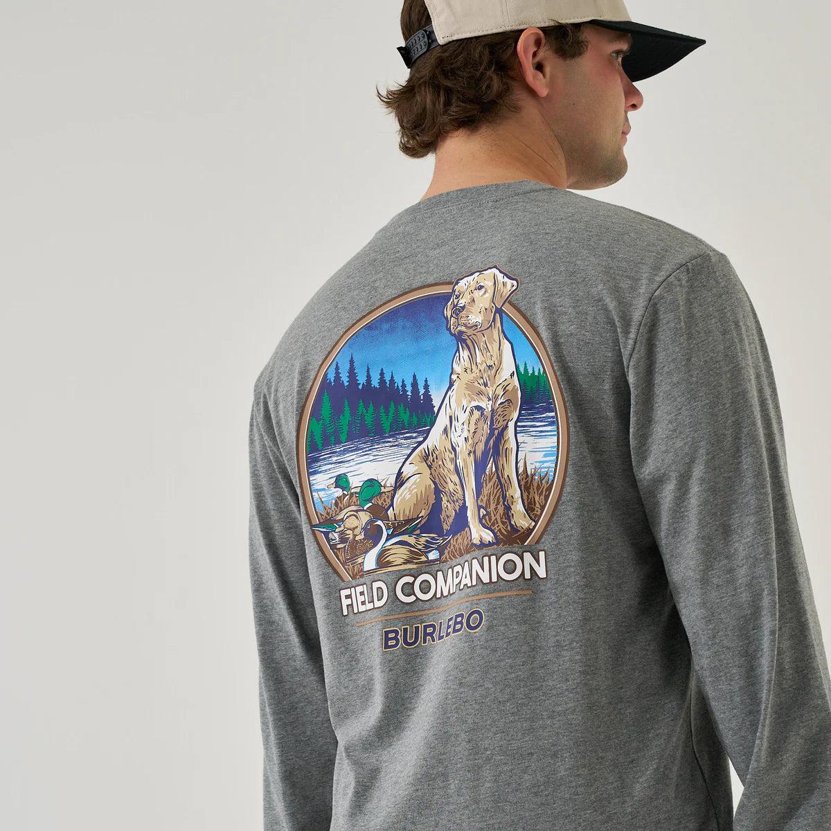 Burlebo Men’s Field Companion L/S T-Shirt - Heather Dark Grey