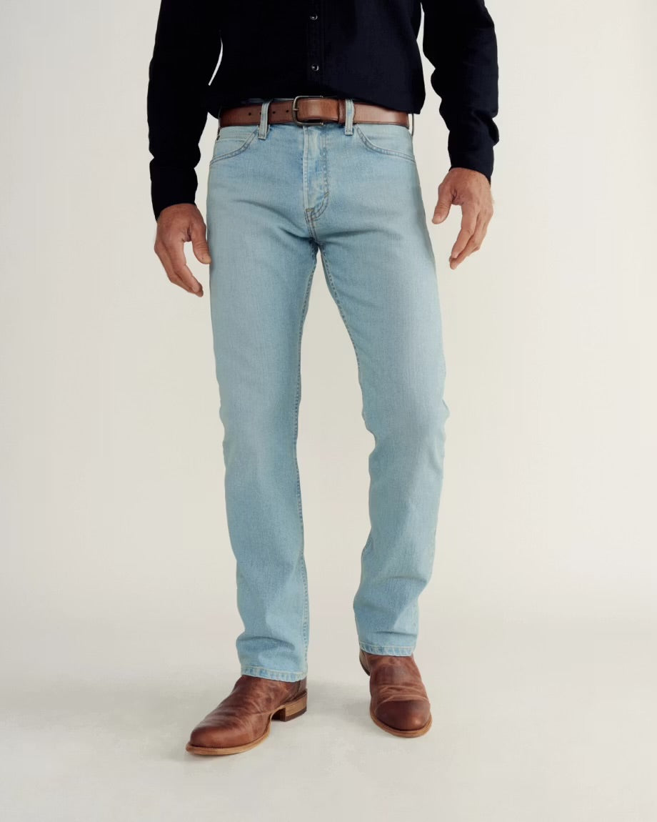 Tecovas Men’s Slim Straight Stretch Denim Jean - Light Stone Wash