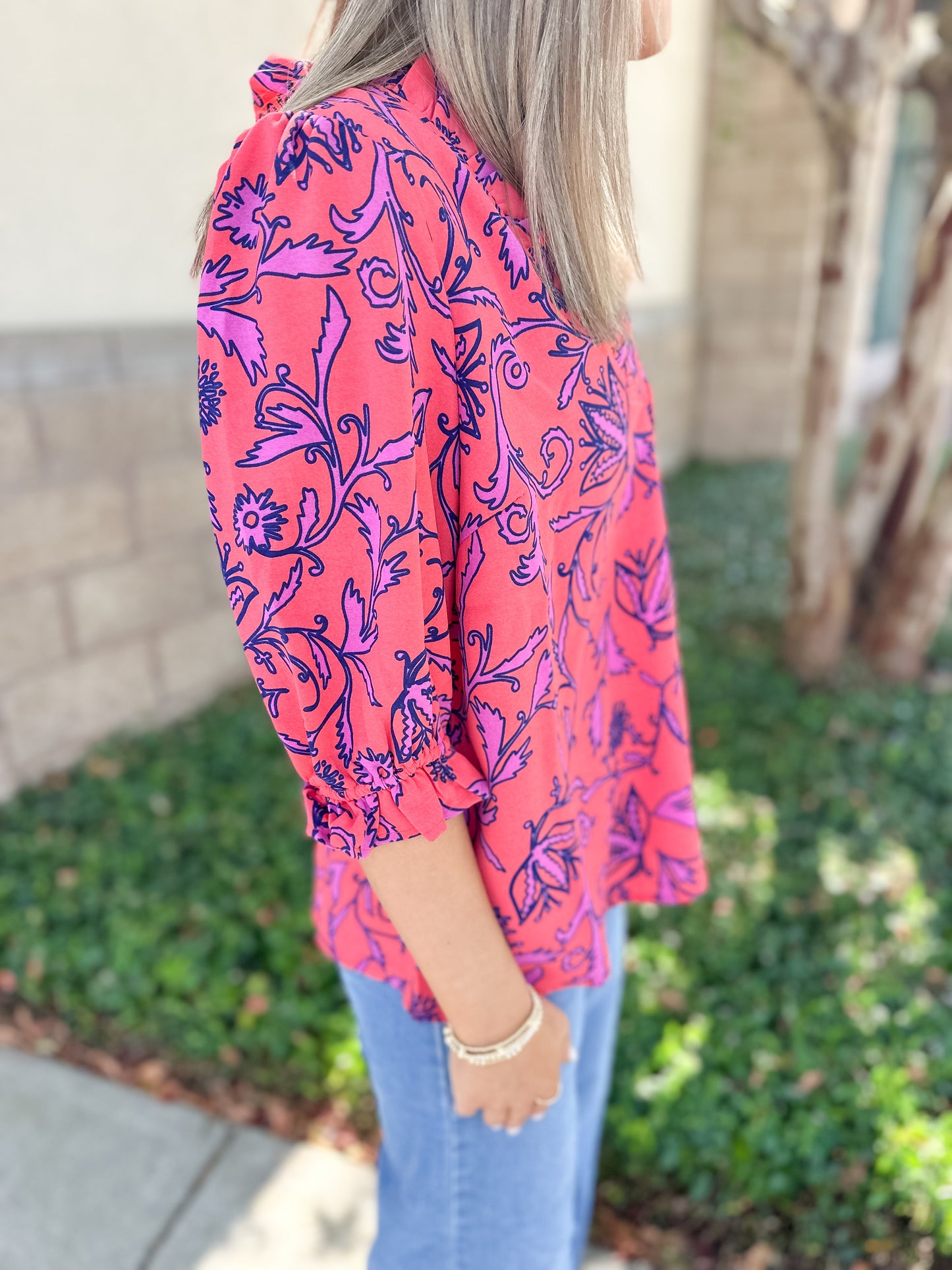 Julie Top - Toile Tulip Coral