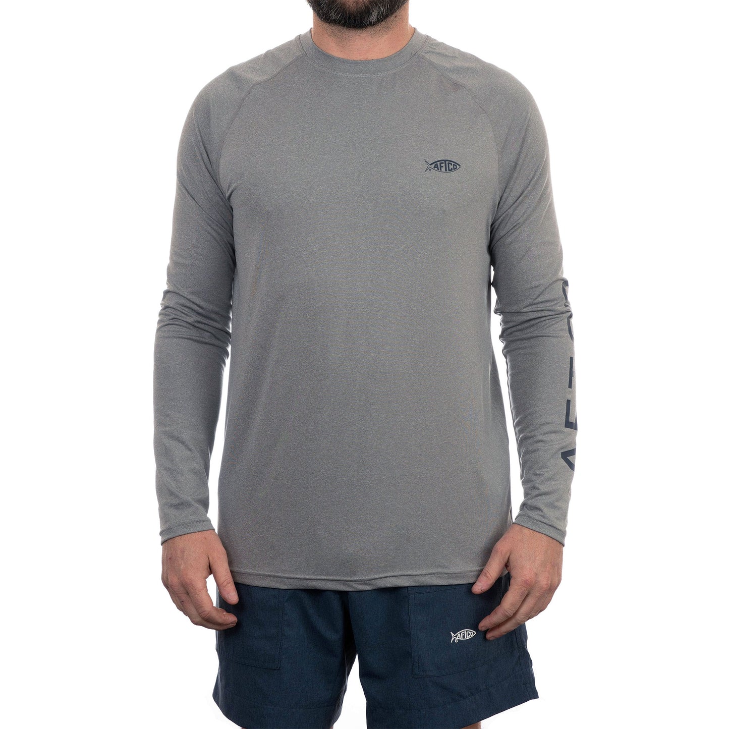 Aftco Men’s Samurai L/S Tee - Steel Heather