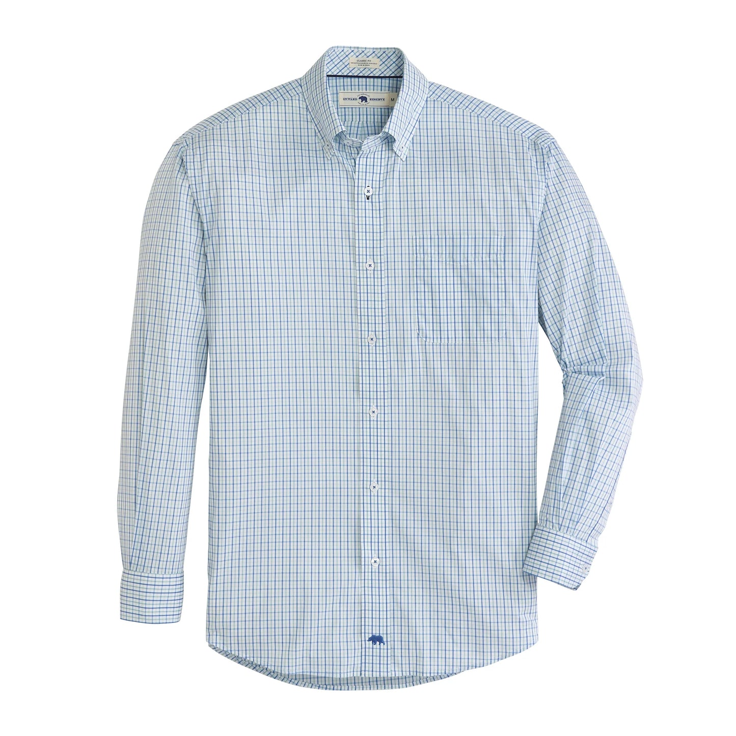 Onward Reserve Quincy Classic Fit Quad Button-Down - Ensign Blue