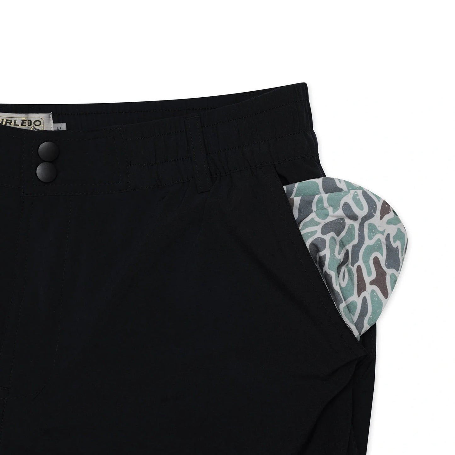 Burlebo Men’s 5.5 Everyday Short - Matte Black - Retro Duck Camo Pocket