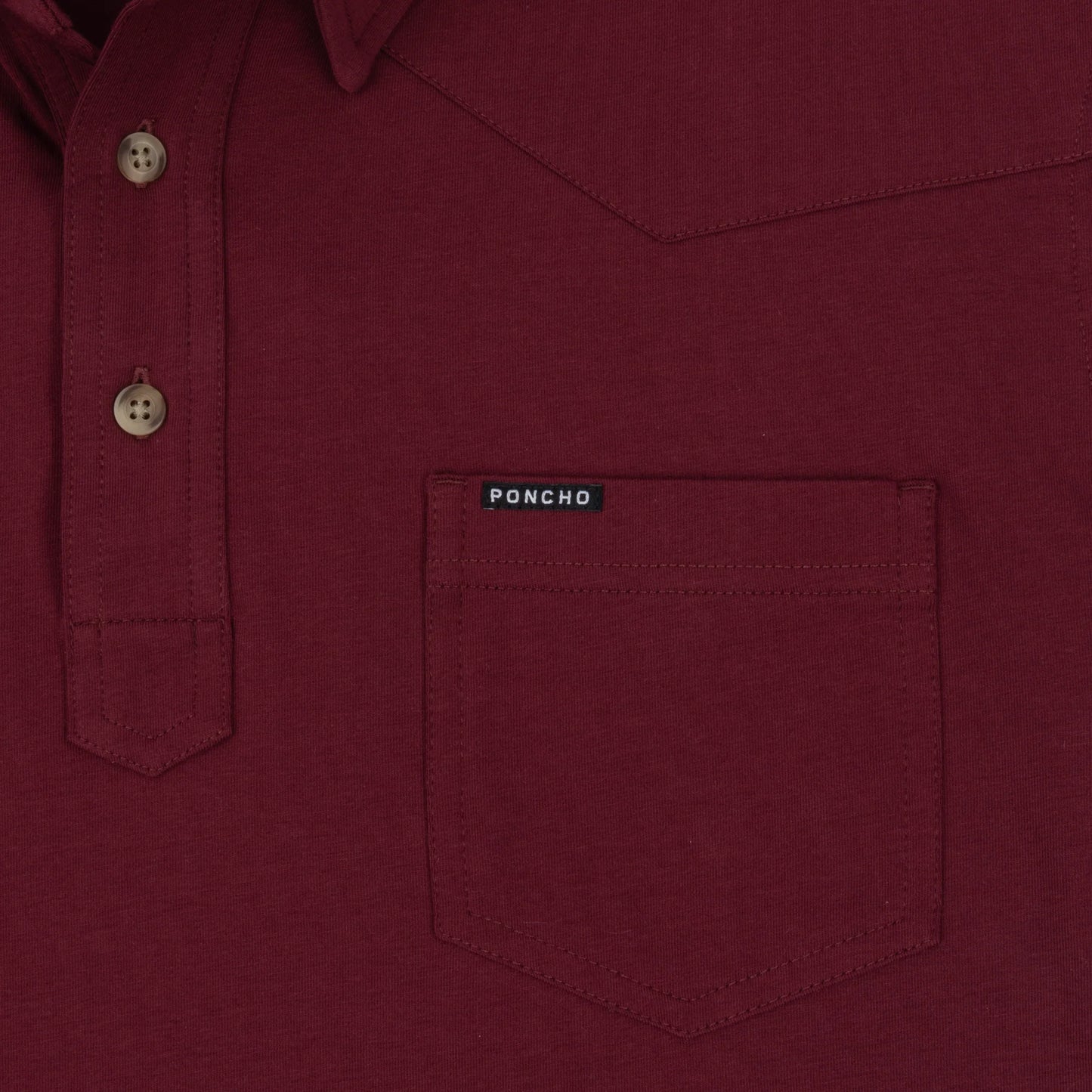 Poncho Men’s “The Gridiron” Slim Pima Cotton Polo - Maroon