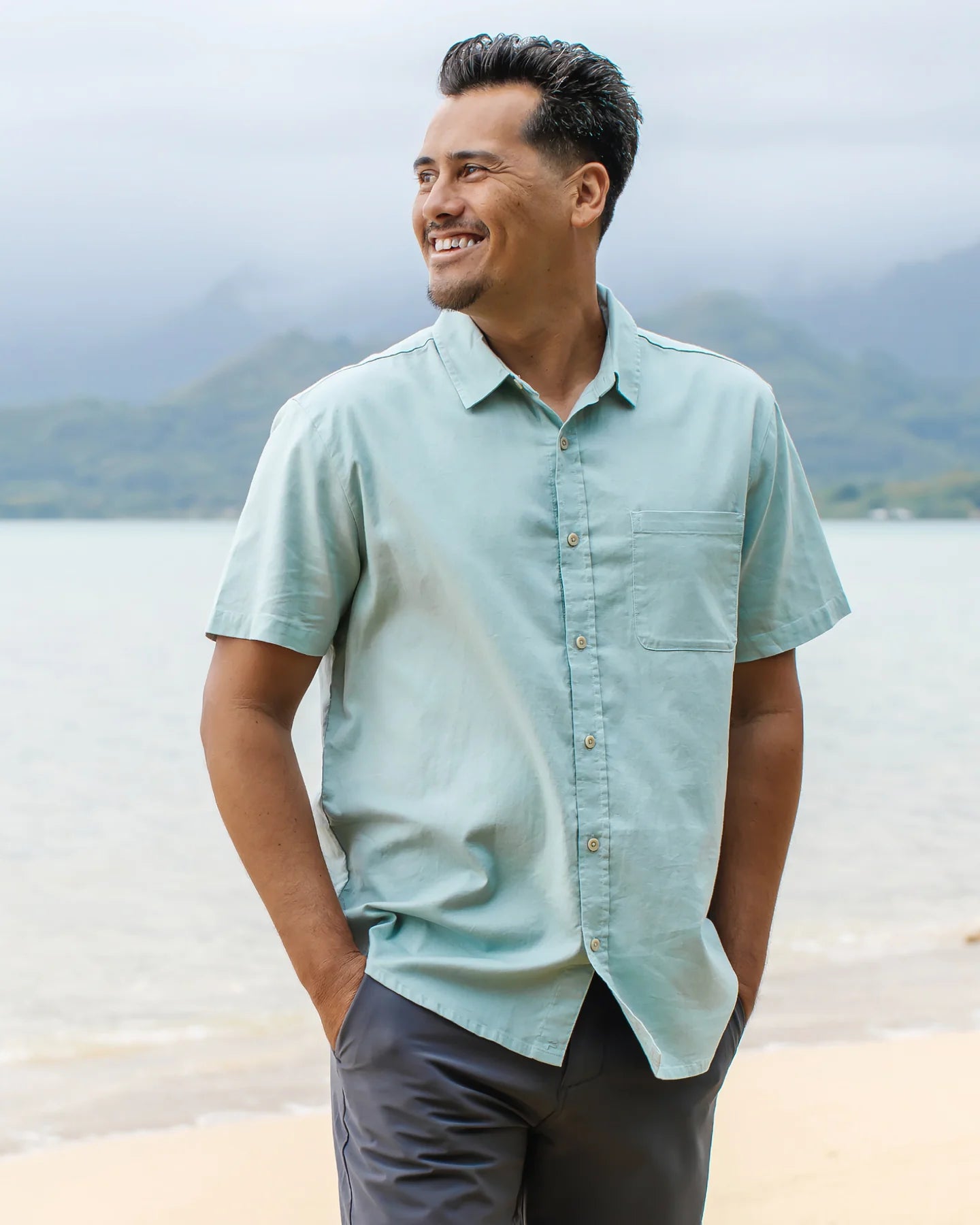 Free Fly Men’s Harbor Short Sleeve Shirt - Ocean Mist