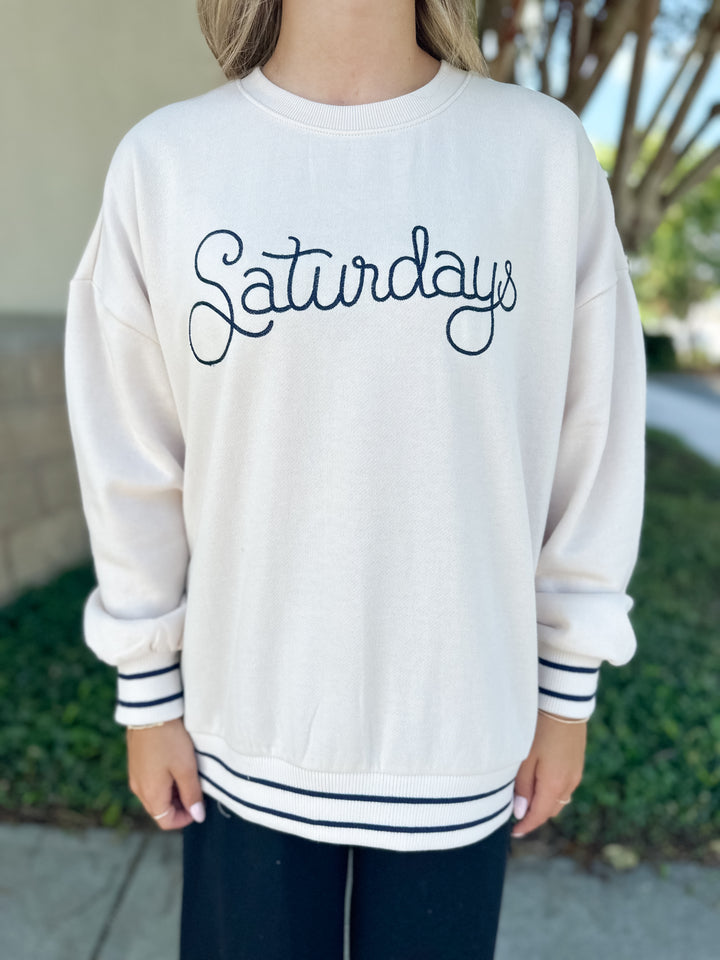 Oversized Saturdays Sweatshirt - Crystal