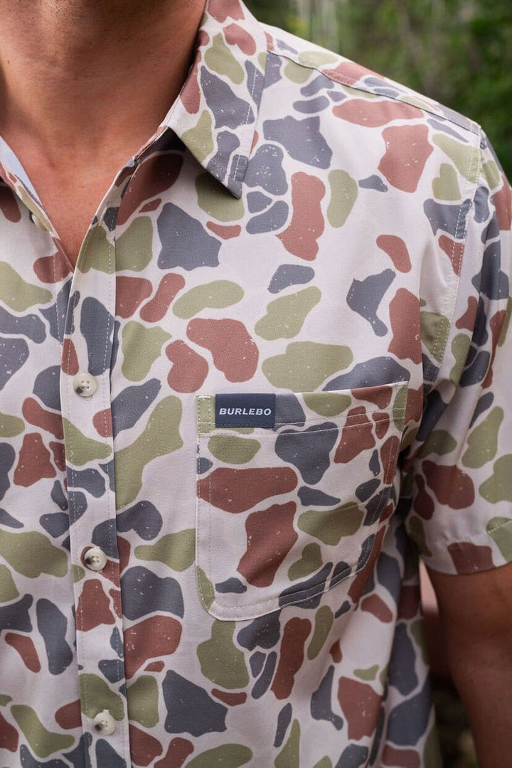 Men’s Burlebo S/S Performance Button Up - Driftwood Camo