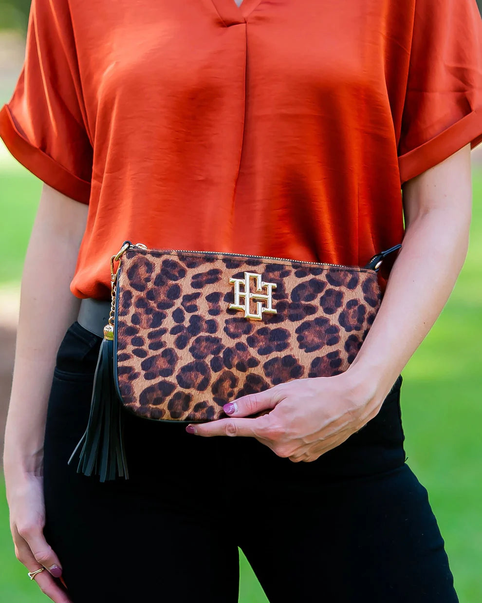 CH Madelyn Clutch/Crossbody- Spotted Saddle