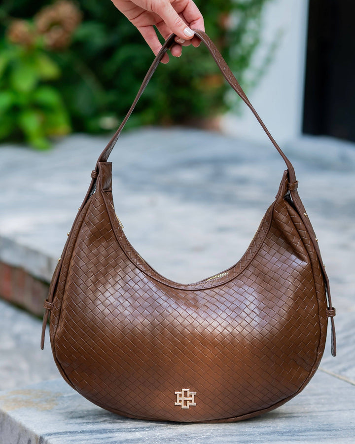 CH Winslow Curved Bag Woven Chocolate