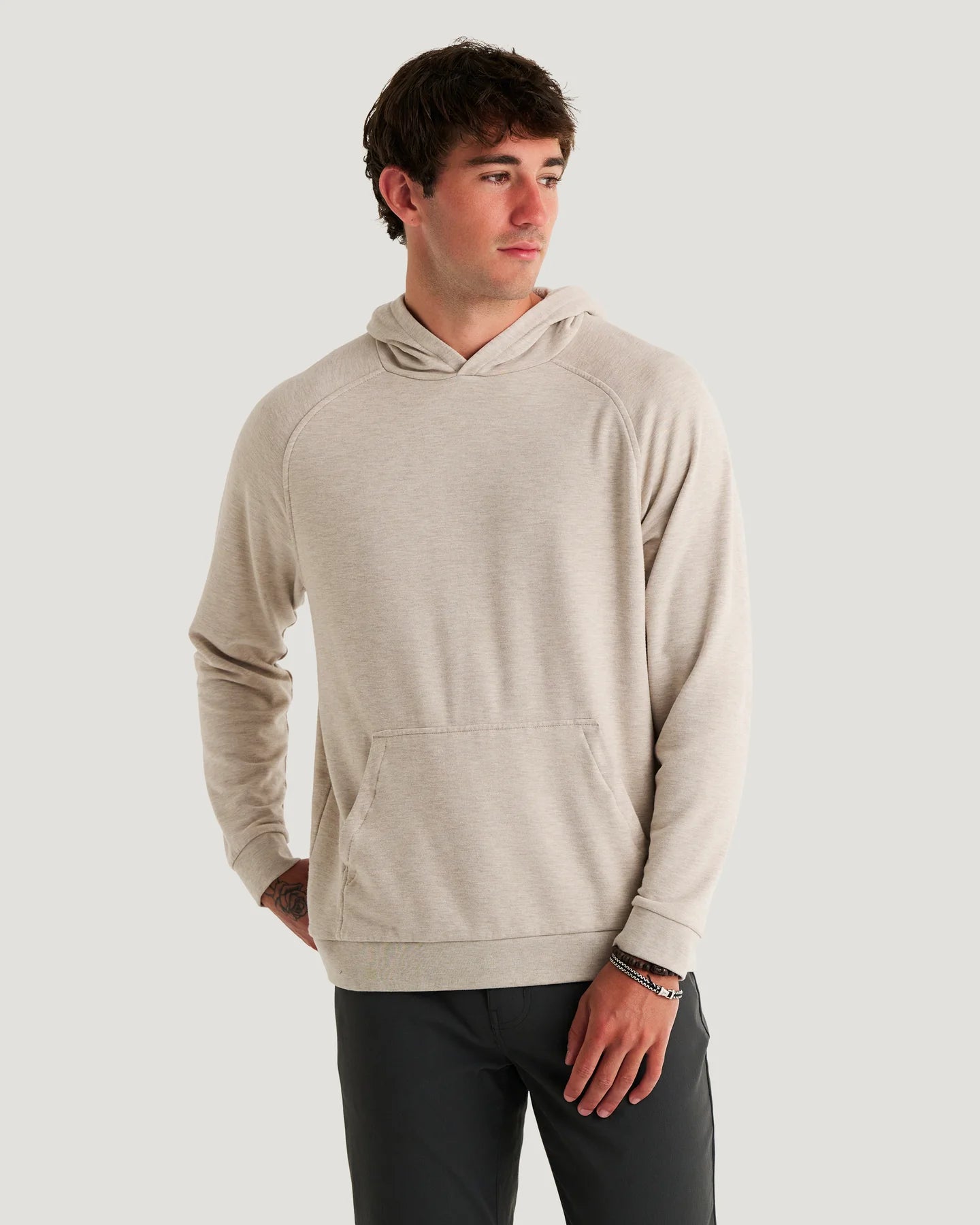 Free Fly Men’s Bamboo Lightweight Fleece Hoodie - Heather Desert Tan