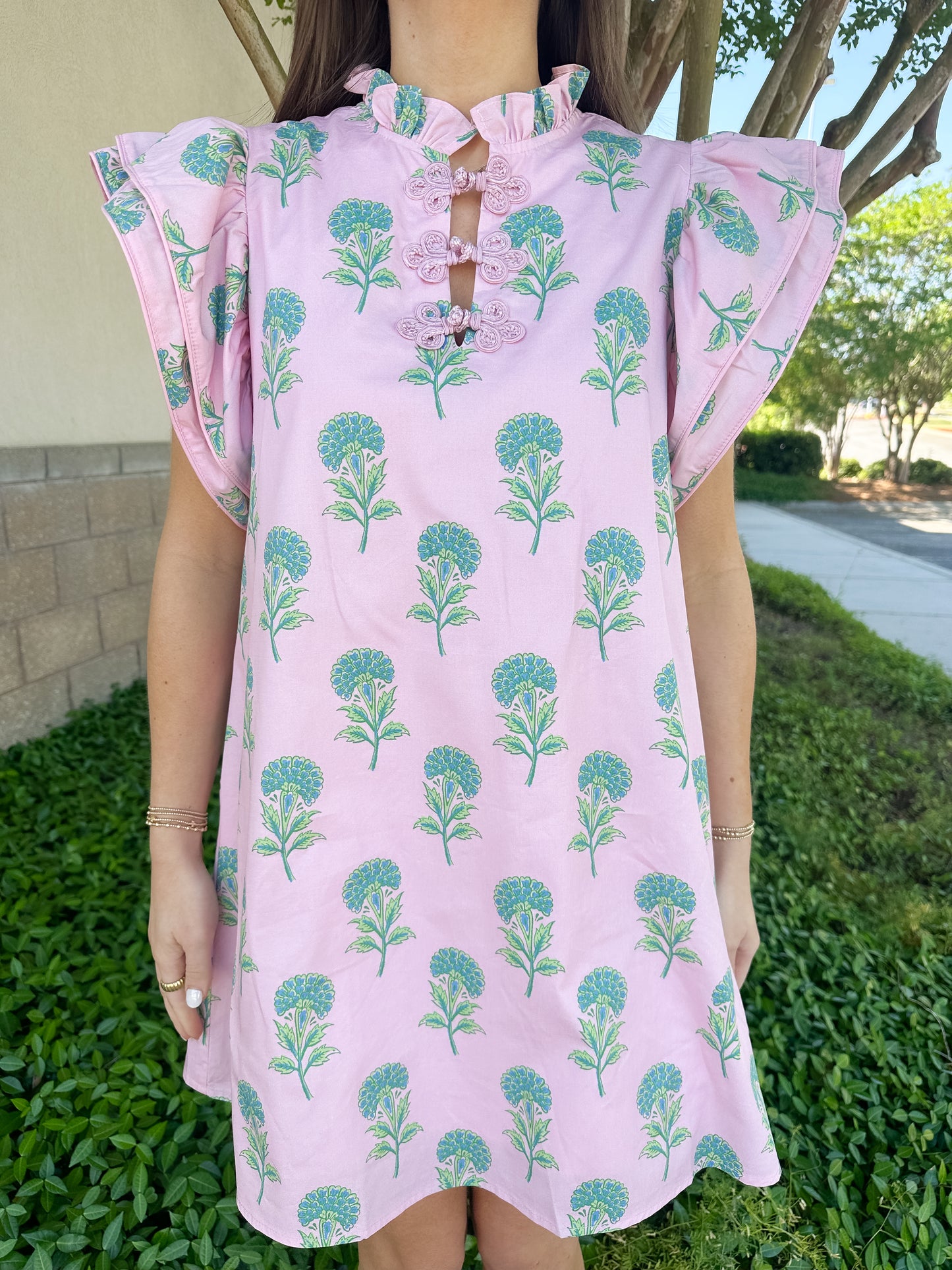 Jenna Frog Button Dress