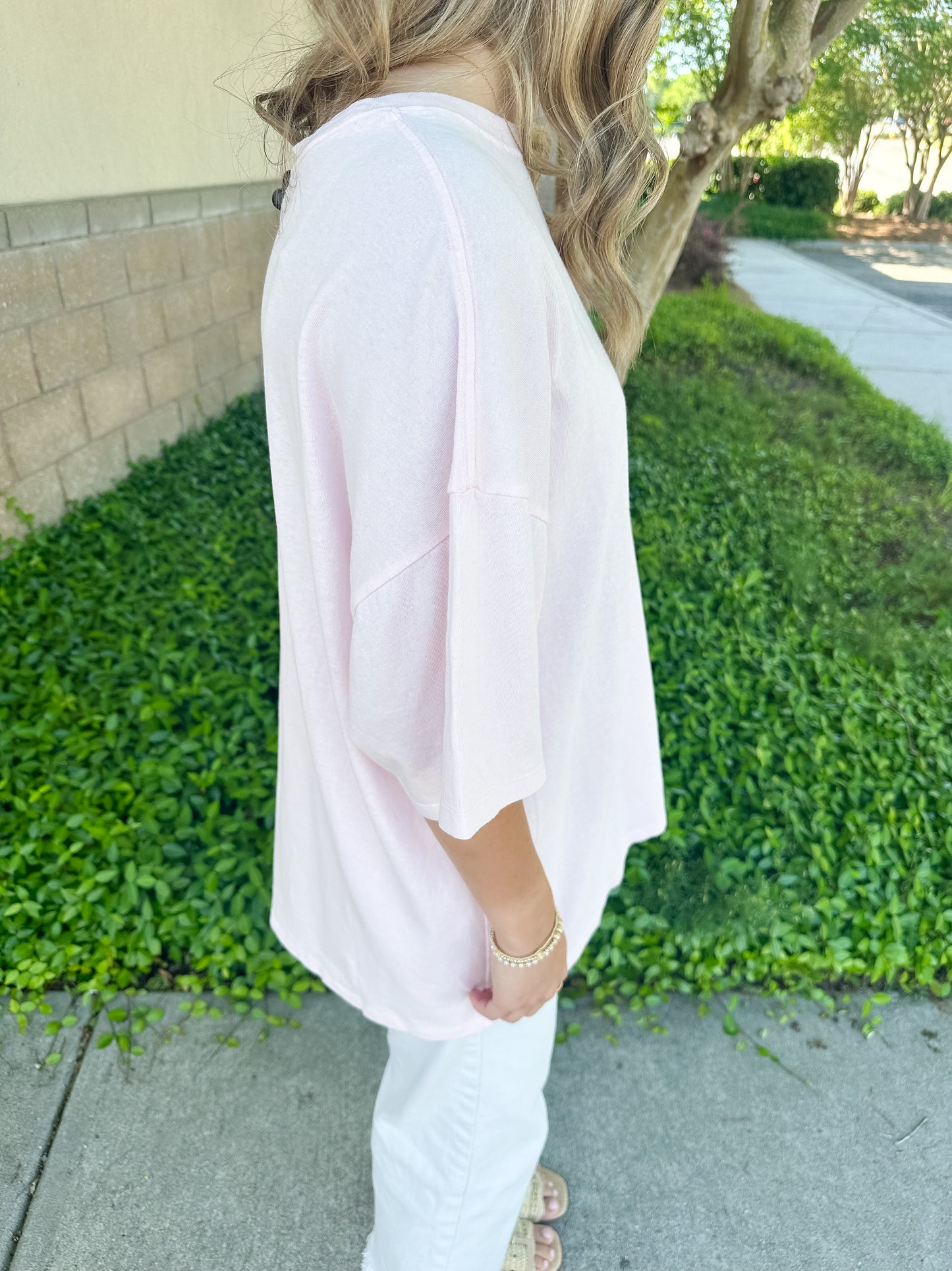 Hana Basic Tee - Soft Pink