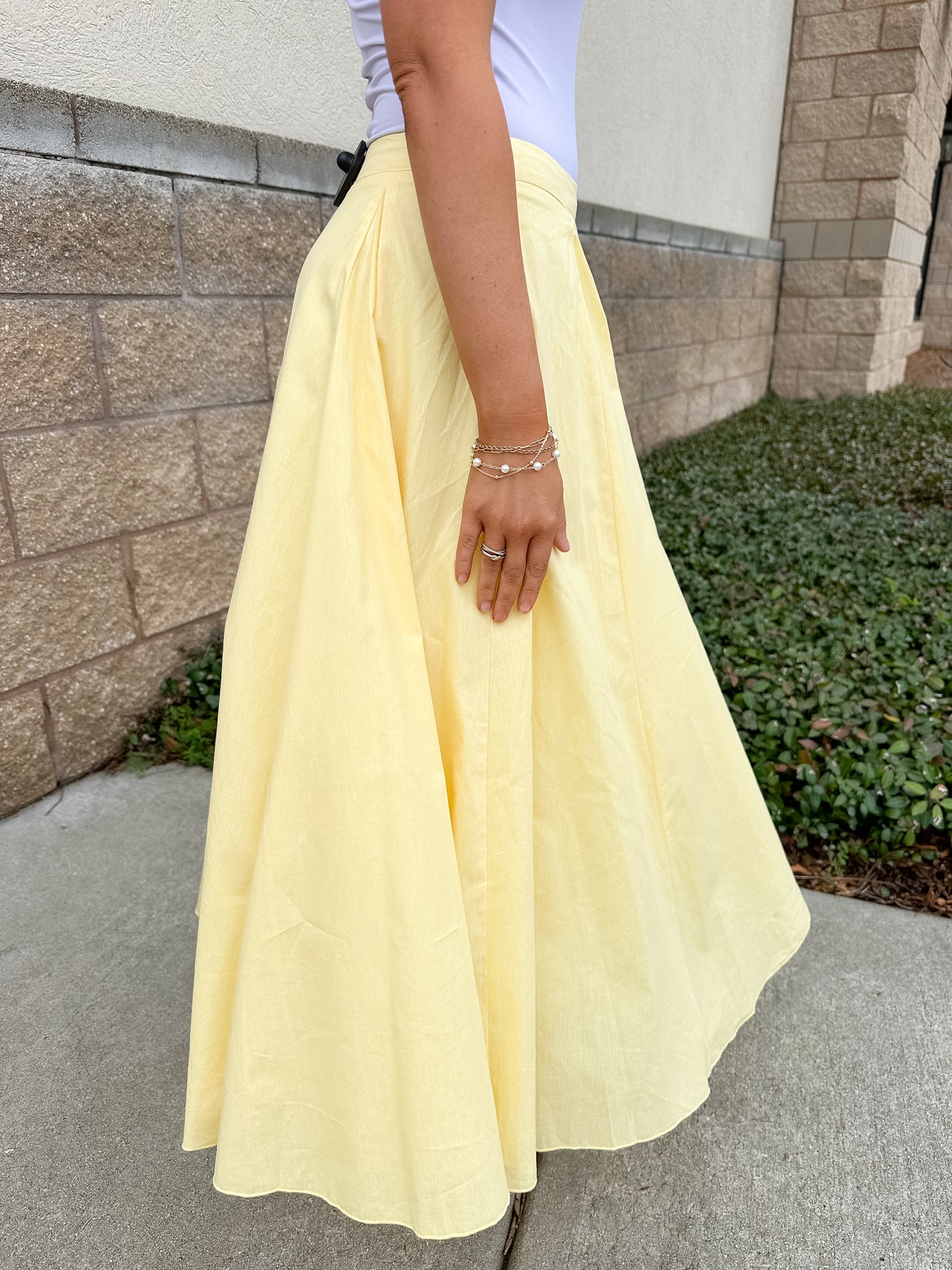 Molly Midi Skirt - Yellow